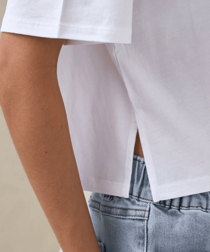 Into It Crop Tee - White BAE the label Maternity Preggi Central Maternity Shop