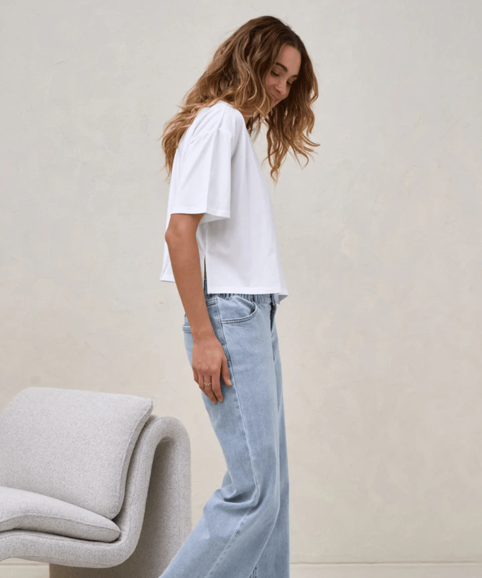 Into It Crop Tee - White BAE the label Maternity Preggi Central Maternity Shop