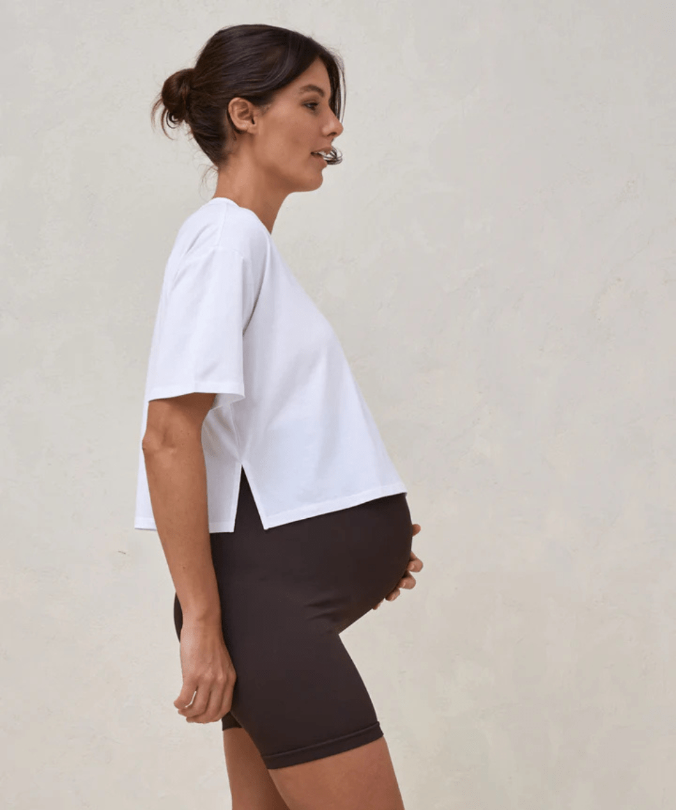 Into It Crop Tee - White BAE the label Maternity Preggi Central Maternity Shop