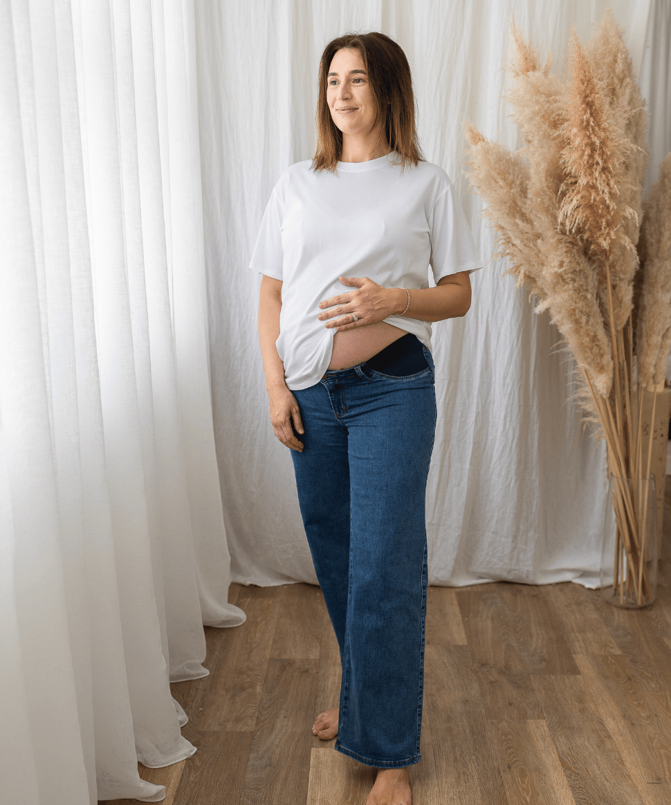 Kyle Wide Leg Jean True Blue Ripe Maternity Maternity Preggi Central Maternity Shop