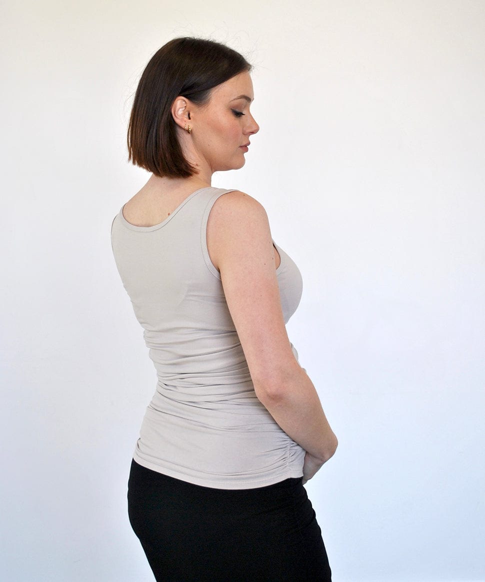 Long-Length Ruched Maternity Tank Top Around April Maternity Preggi Central Maternity Shop