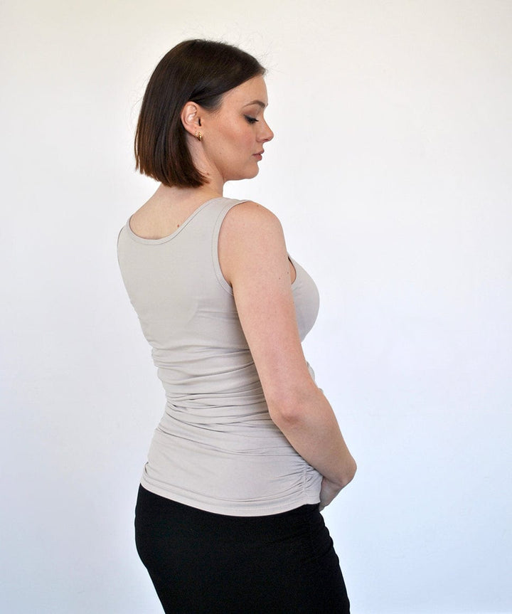 Long-Length Ruched Maternity Tank Top Around April Maternity Preggi Central Maternity Shop