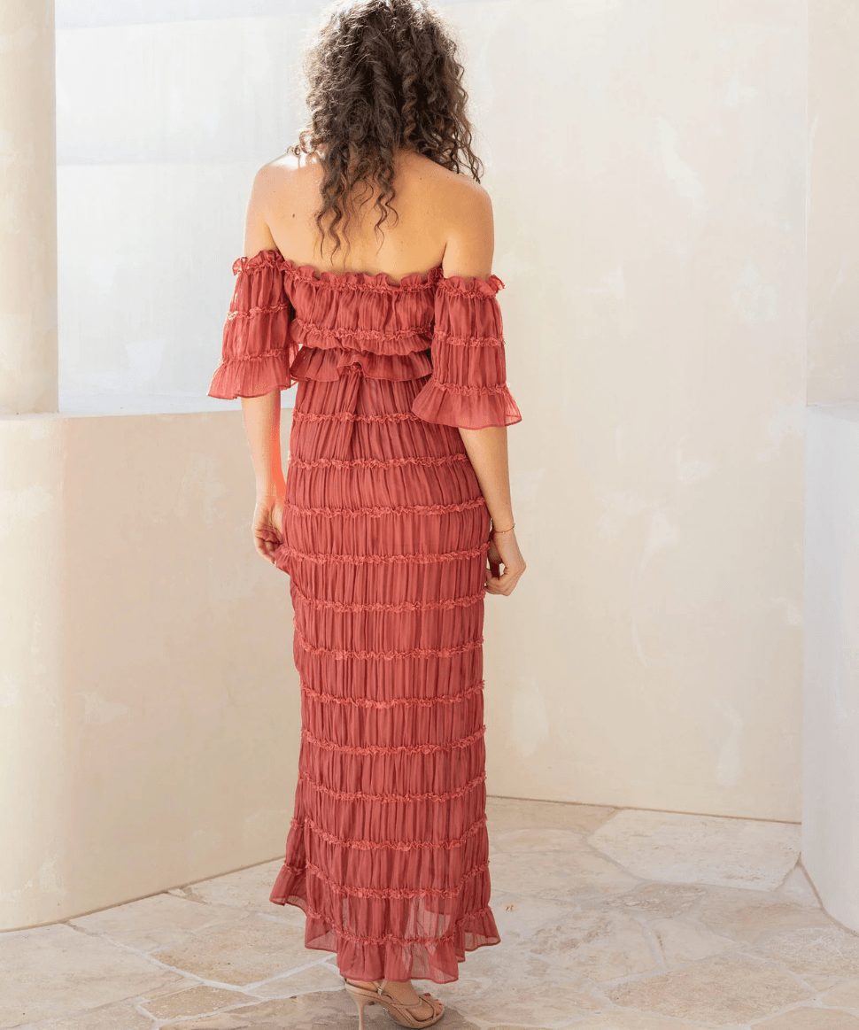 Marisol 2 piece Maternity Photoshoot Dress in Crimson Glow Angel Maternity Maternity Preggi Central Maternity Shop