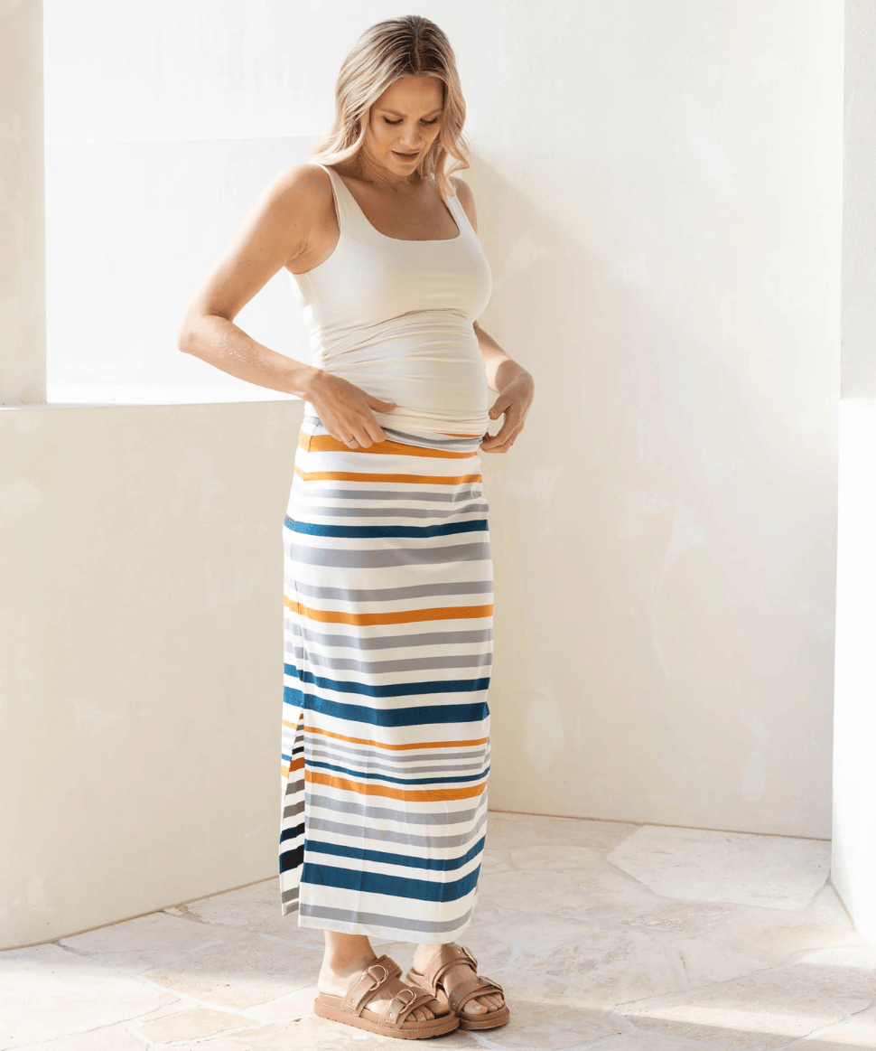 Maternity Deluxe Modal Tank in Ivory Angel Maternity Maternity Preggi Central Maternity Shop