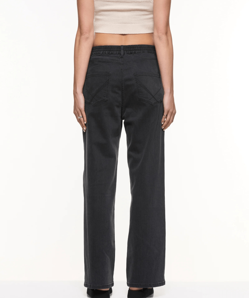 Relaxed Wide Leg Jeans - Black Wash Soon Maternity Maternity Preggi Central Maternity Shop