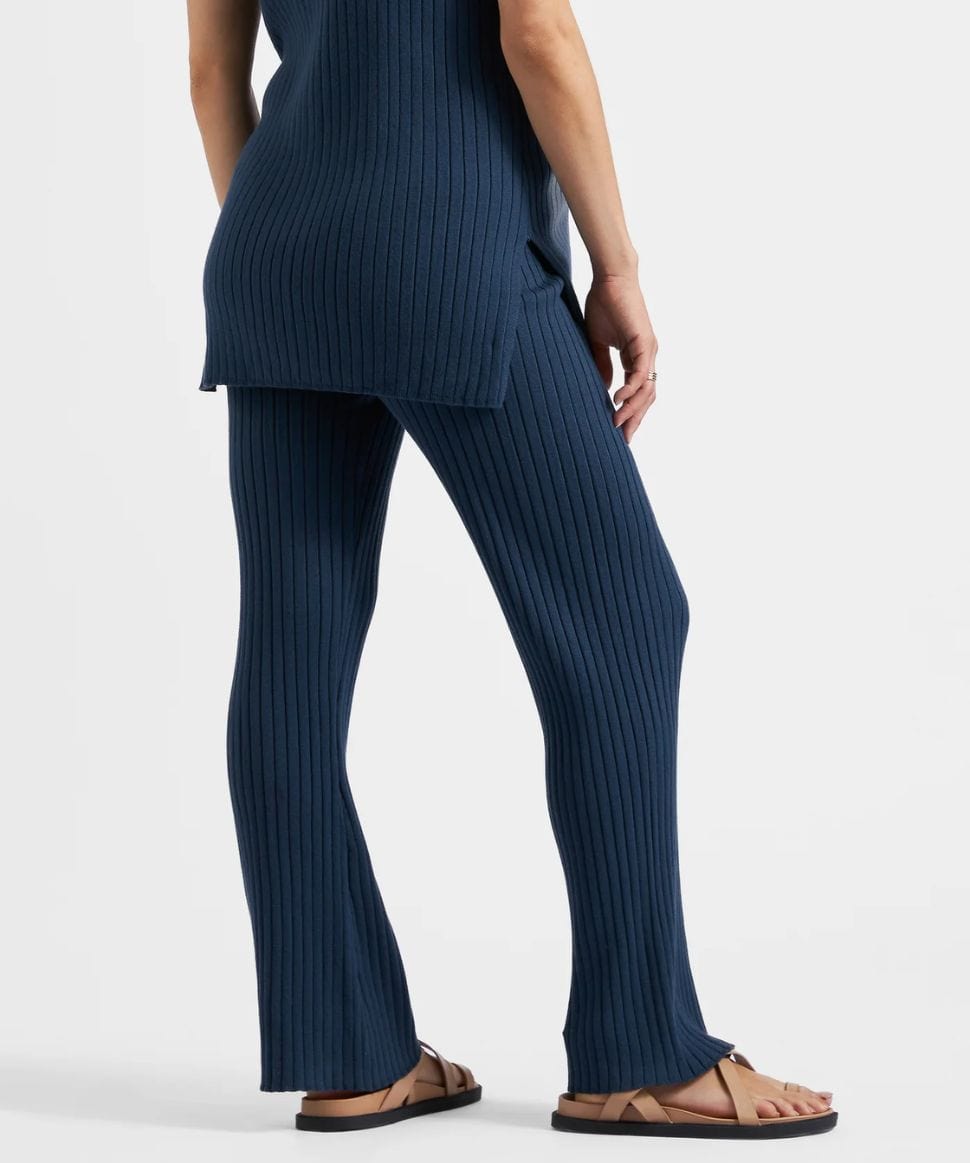 Sienna Rib Knit Pant French Navy Ripe Maternity Maternity Preggi Central Maternity Shop