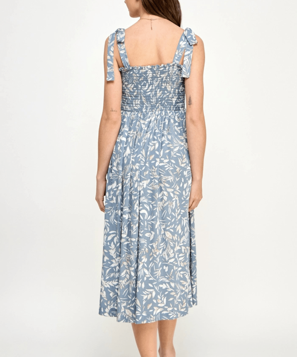 Smocked Sleeveless Maternity Midi Dress Hello Miz Maternity Preggi Central Maternity Shop