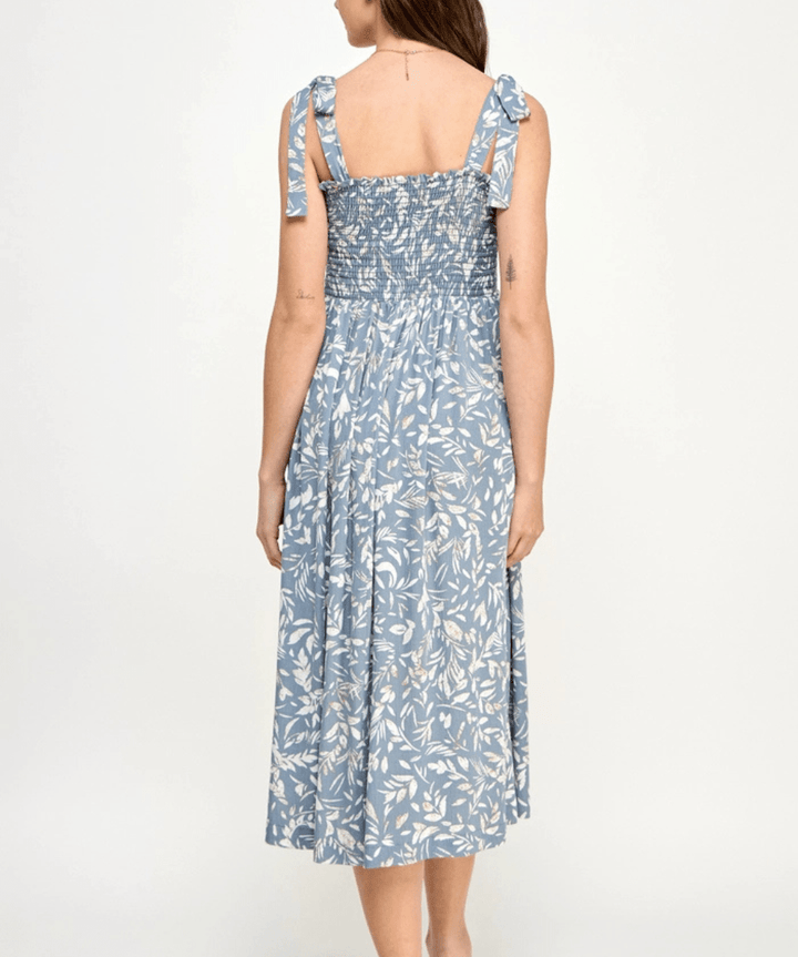 Smocked Sleeveless Maternity Midi Dress Hello Miz Maternity Preggi Central Maternity Shop
