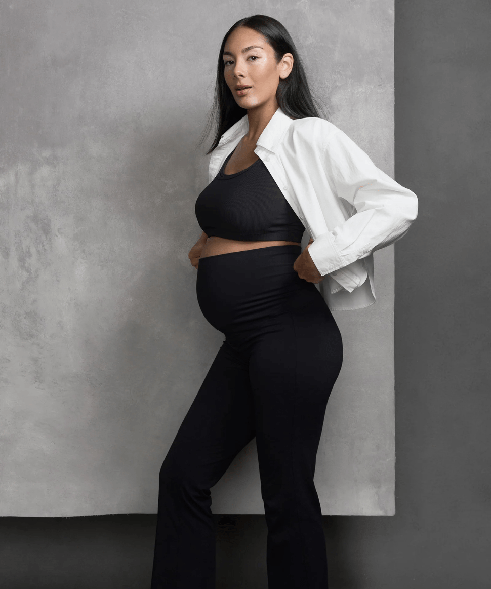 Straight Flare Overbelly Leggings SOON Maternity Preggi Central Maternity Shop