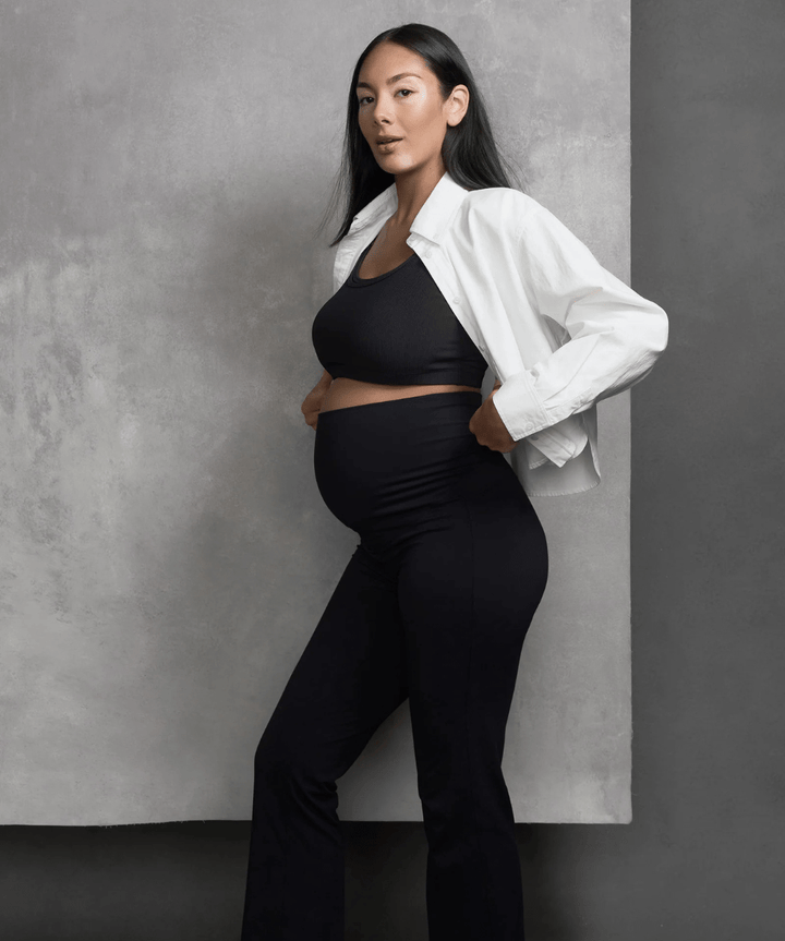 Straight Flare Overbelly Leggings SOON Maternity Preggi Central Maternity Shop