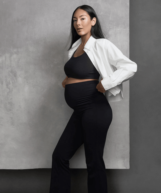 Straight Flare Overbelly Leggings SOON Maternity Preggi Central Maternity Shop