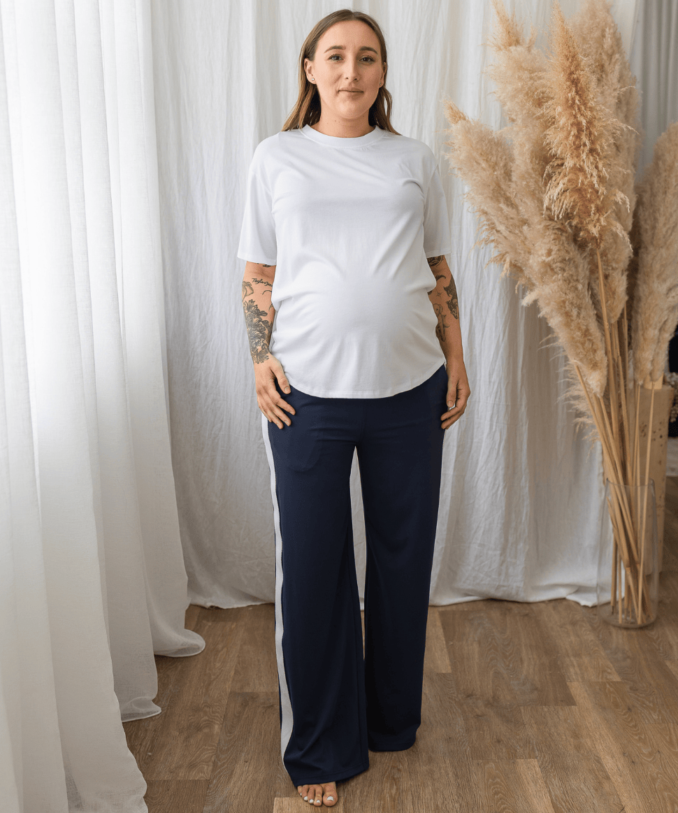 Super Stretch Straight Pants - French Navy Soon Maternity Maternity Preggi Central Maternity Shop