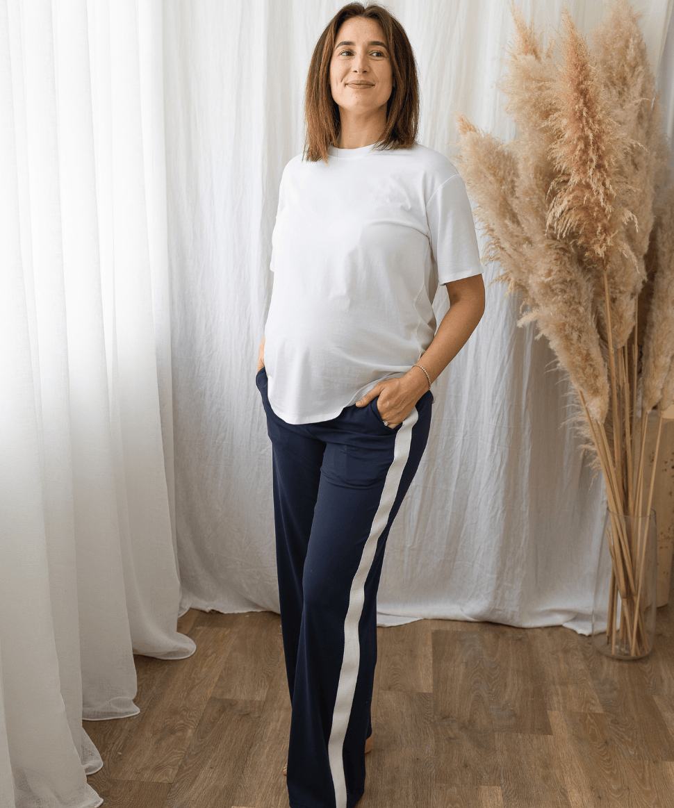 Super Stretch Straight Pants - French Navy Soon Maternity Maternity Preggi Central Maternity Shop