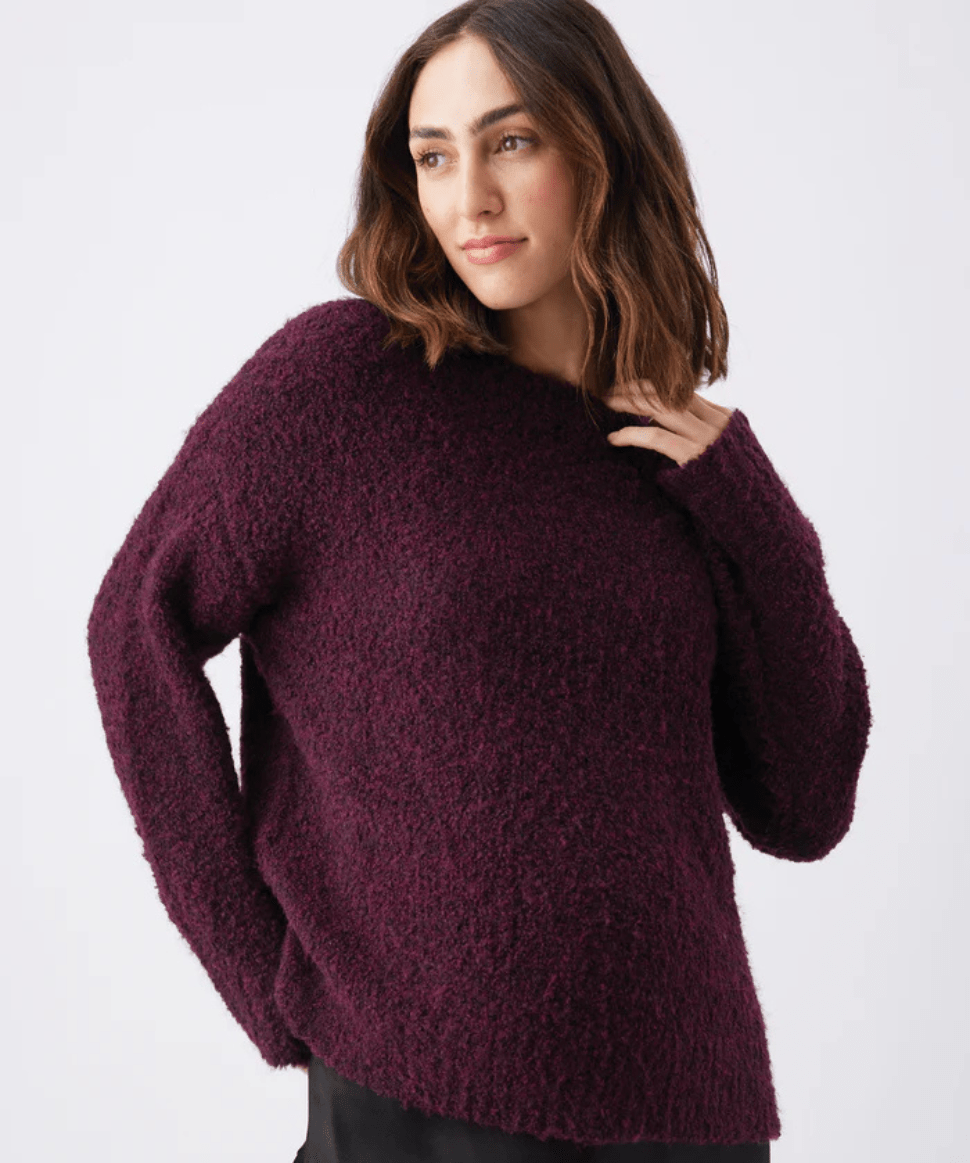 Theo Cosy Knit Burgundy Ripe Maternity Maternity Preggi Central Maternity Shop