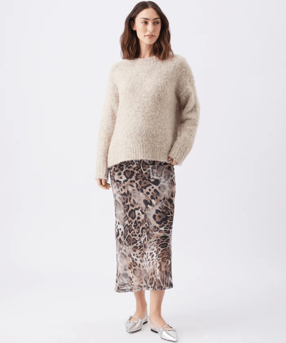 Theo Cosy Knit Latte Ripe Maternity Maternity Preggi Central Maternity Shop