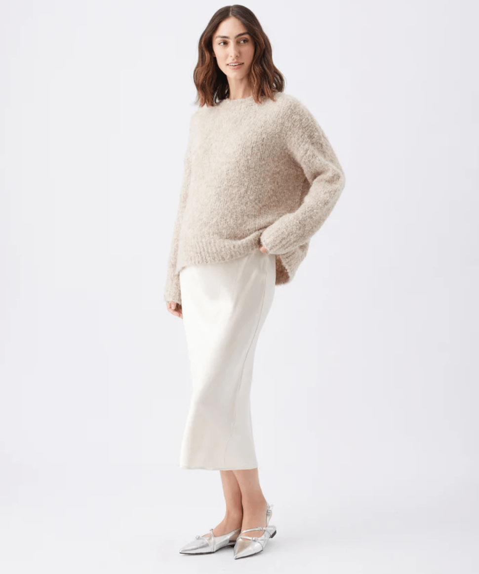 Theo Cosy Knit Latte Ripe Maternity Maternity Preggi Central Maternity Shop