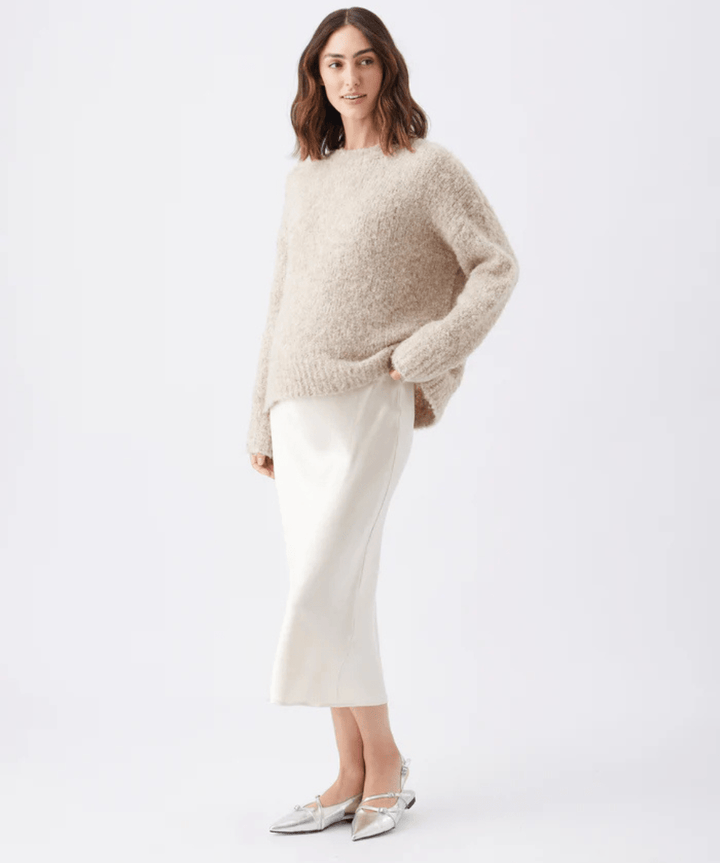 Theo Cosy Knit Latte Ripe Maternity Maternity Preggi Central Maternity Shop