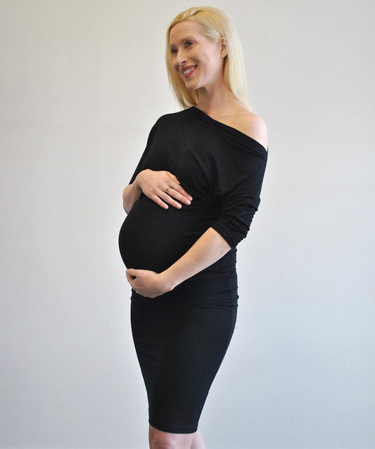 Versatile Off-Shoulder Maternity Bodycon Dress Around April Maternity Preggi Central Maternity Shop