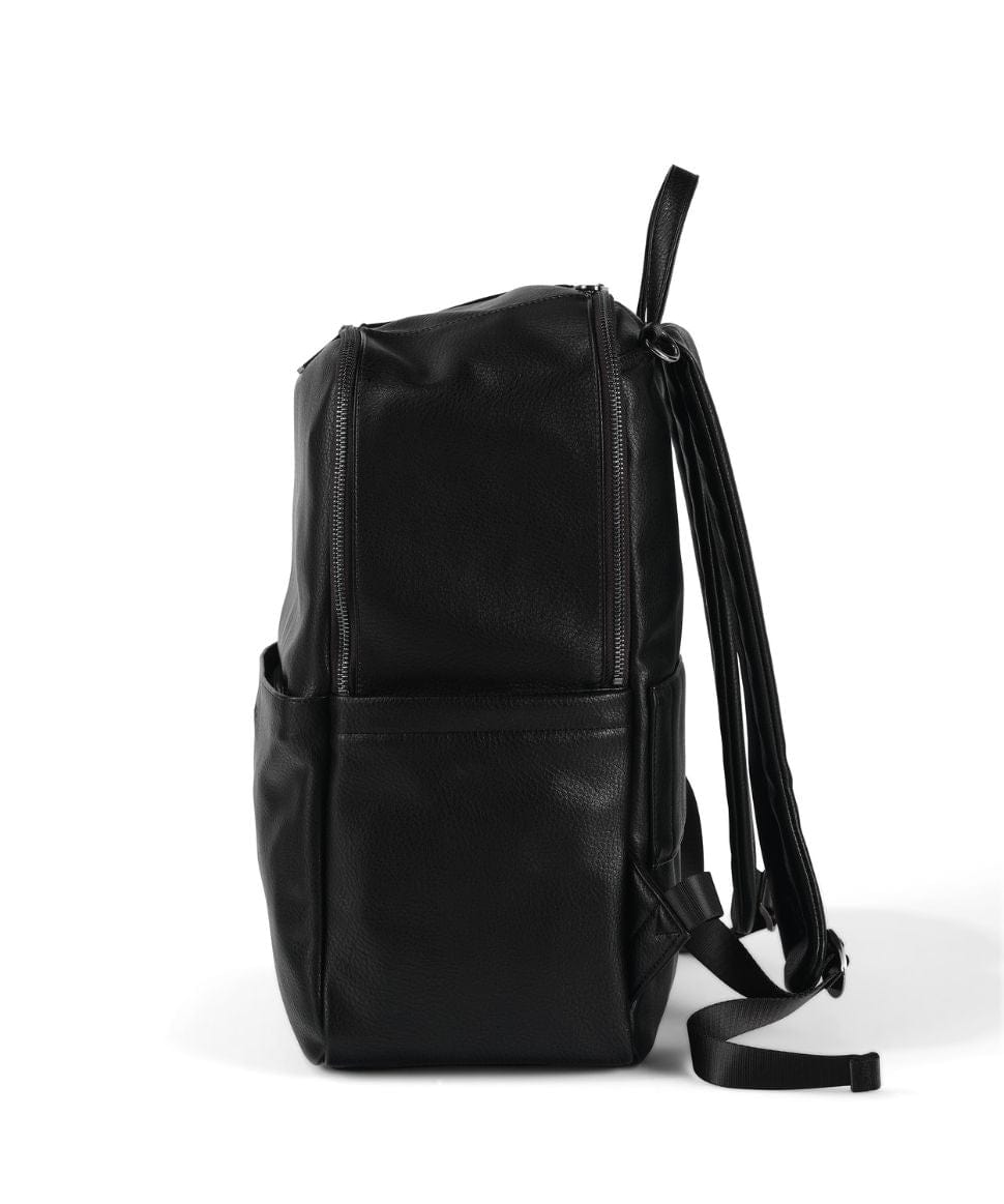 Multitasker Nappy Backpack - Black Vegan Leather OiOi Other 9328046010502 Preggi Central Maternity Shop