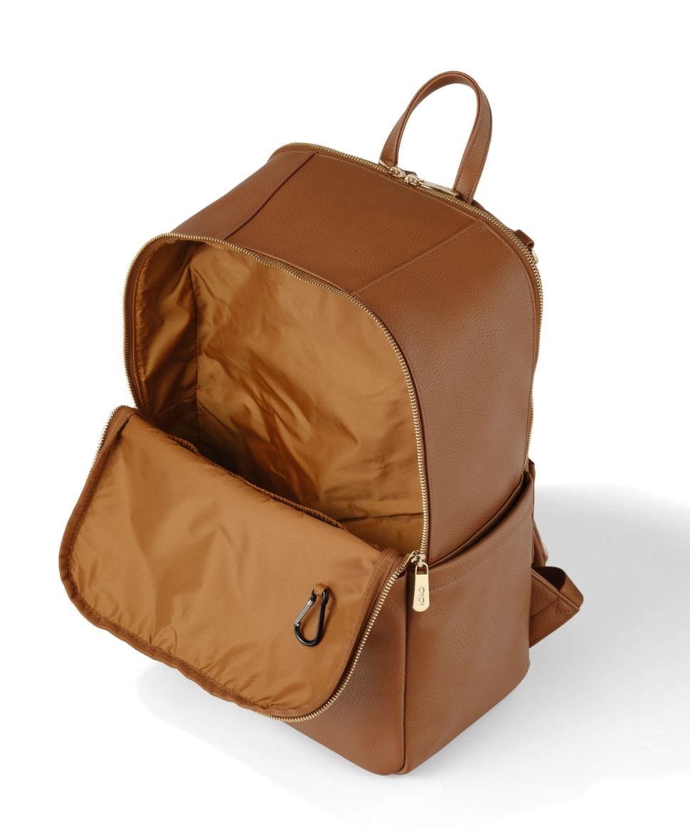 NEW - Multitasker Nappy Backpack - Chestnut Vegan Leather OiOi Other 9328046010755 Preggi Central Maternity Shop