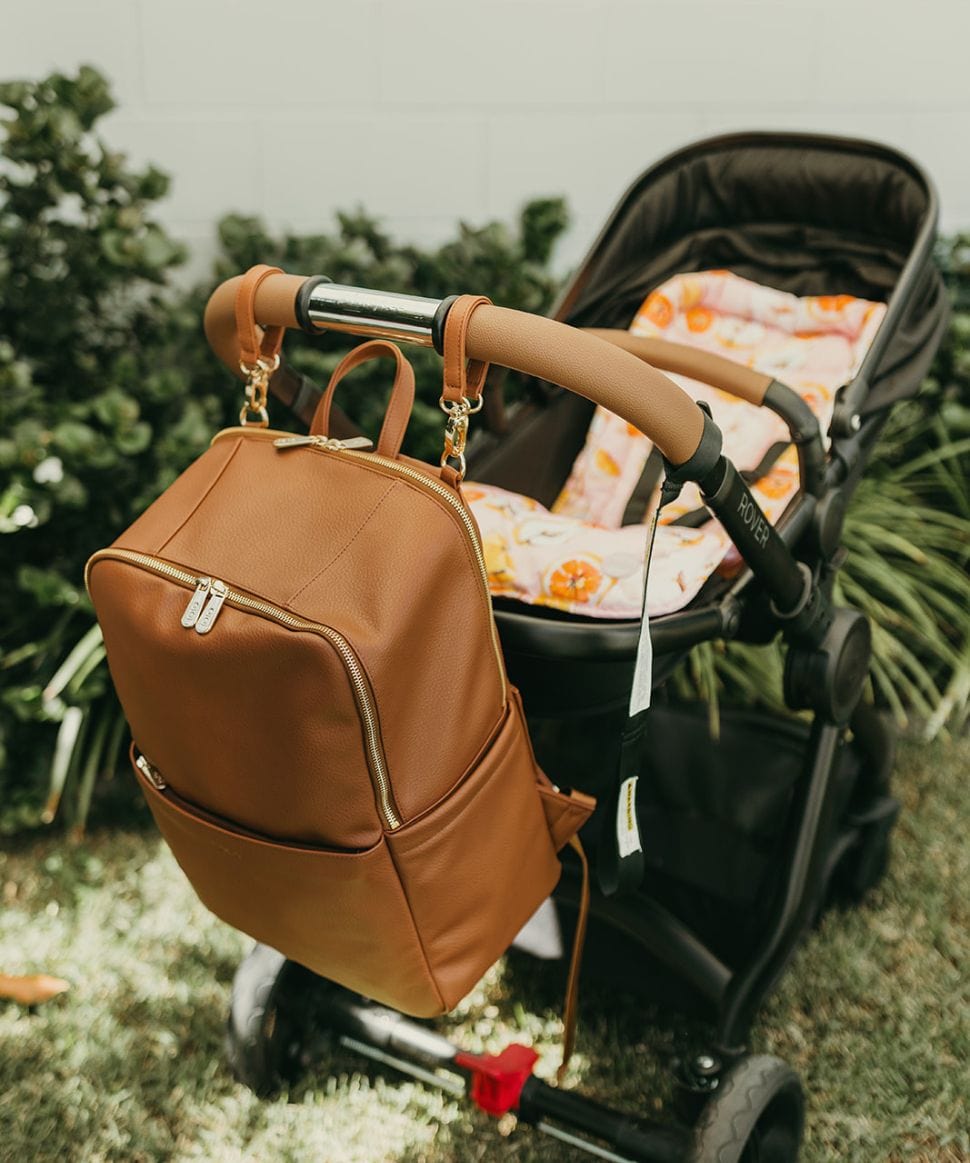 NEW - Multitasker Nappy Backpack - Chestnut Vegan Leather OiOi Other 9328046010755 Preggi Central Maternity Shop