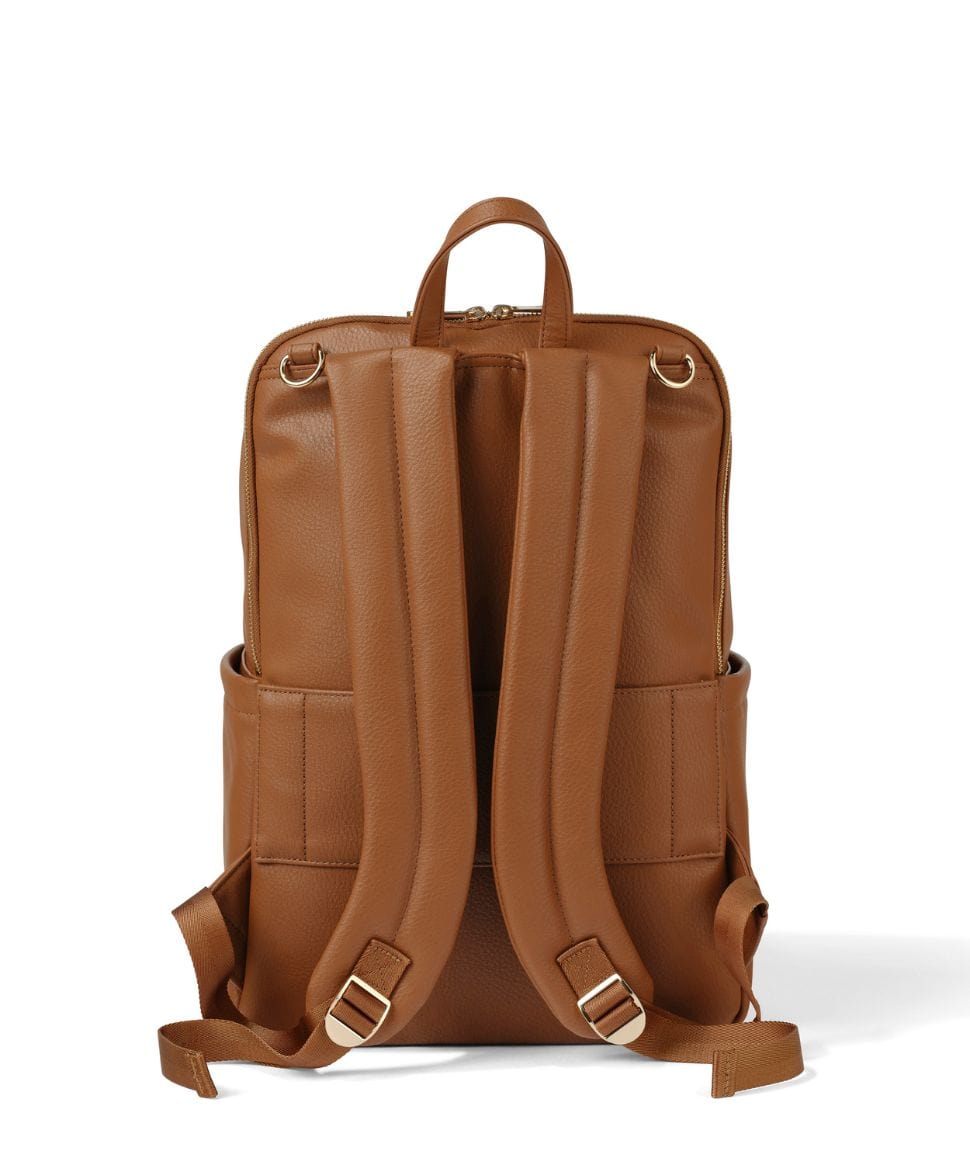 NEW - Multitasker Nappy Backpack - Chestnut Vegan Leather OiOi Other 9328046010755 Preggi Central Maternity Shop