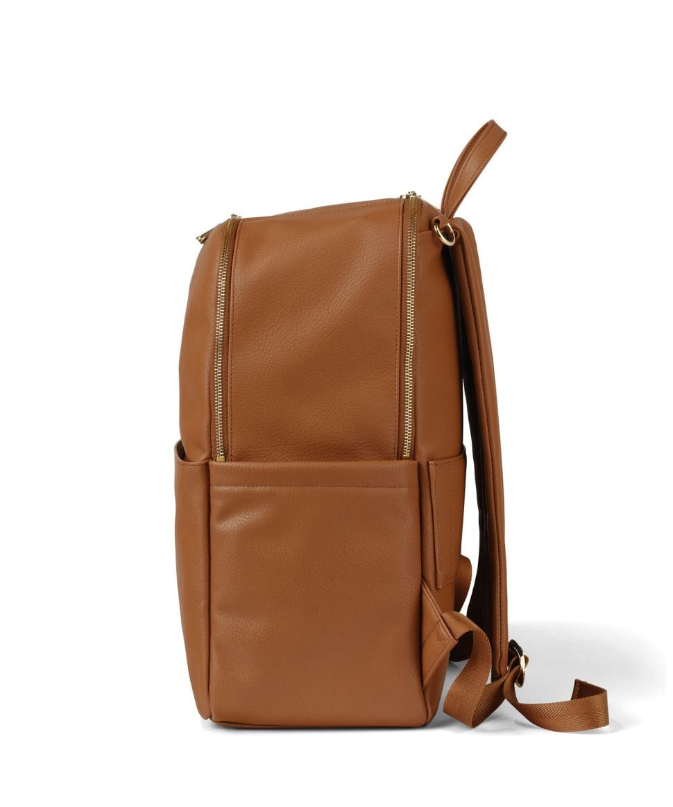 NEW - Multitasker Nappy Backpack - Chestnut Vegan Leather OiOi Other 9328046010755 Preggi Central Maternity Shop