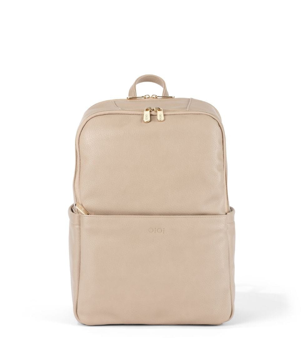 NEW - Multitasker Nappy Backpack - Oat Vegan Leather OiOi Other 9328046010847 Preggi Central Maternity Shop