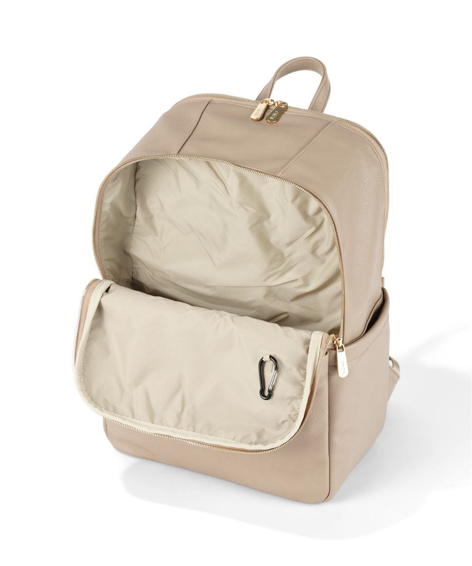 NEW - Multitasker Nappy Backpack - Oat Vegan Leather OiOi Other 9328046010847 Preggi Central Maternity Shop