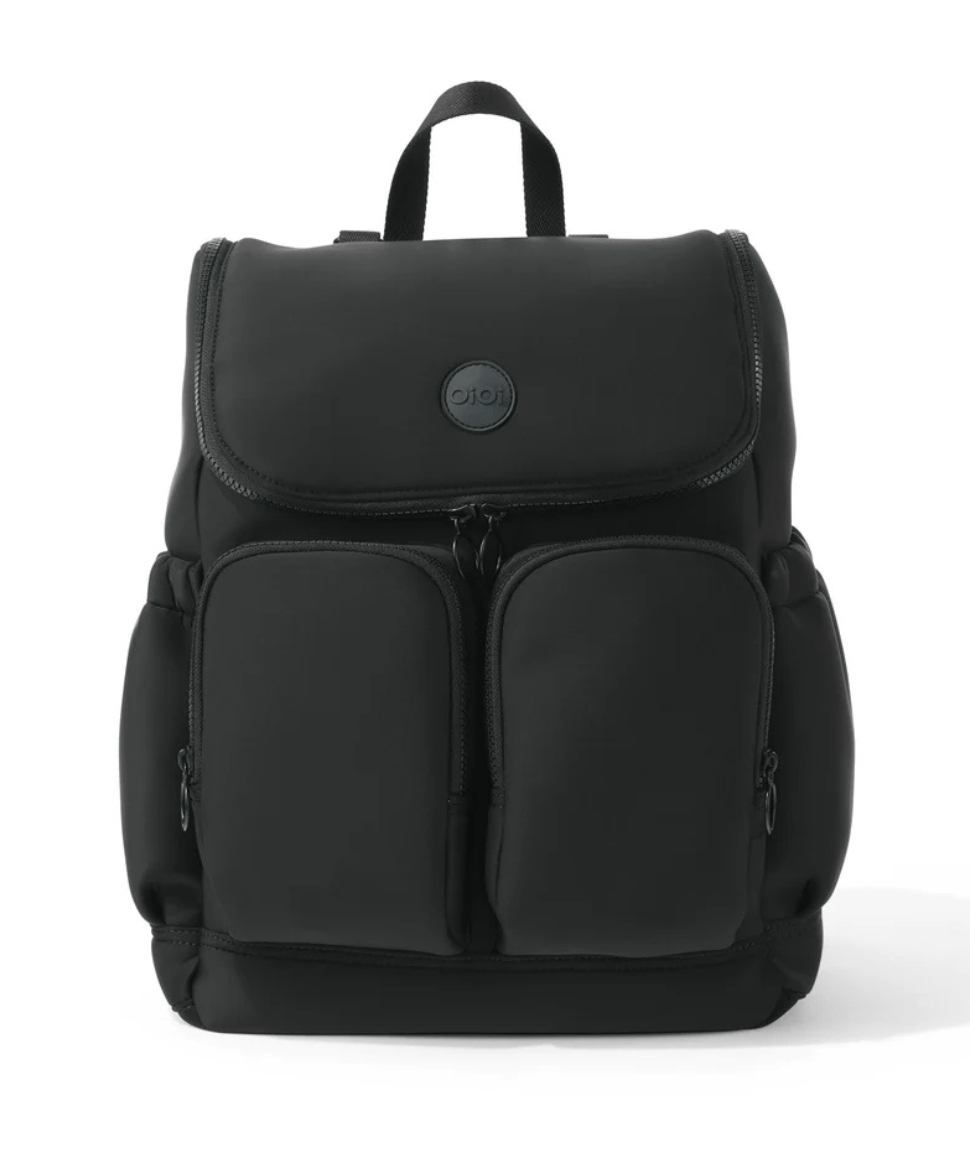 Signature Nappy Backpack - Black Neoprene OiOi Other Preggi Central Maternity Shop