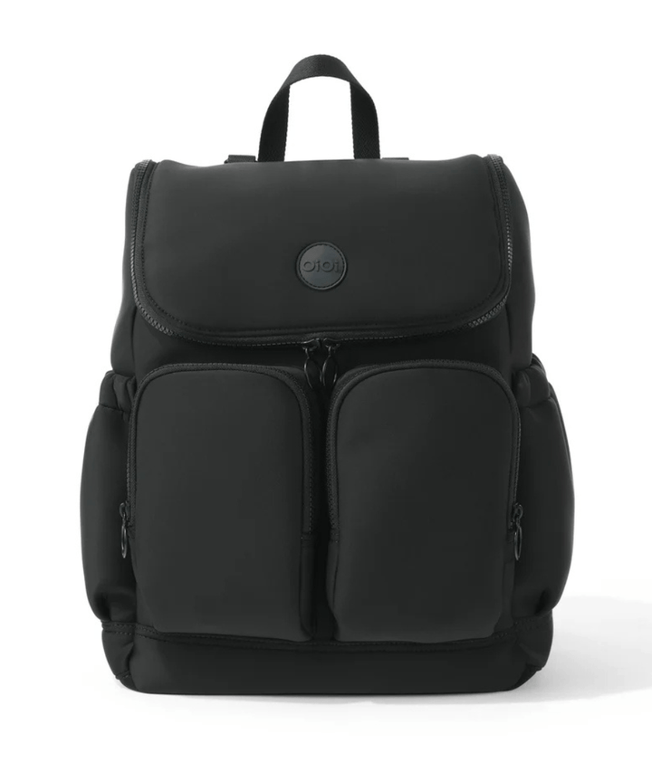 Signature Nappy Backpack - Black Neoprene OiOi Other Preggi Central Maternity Shop