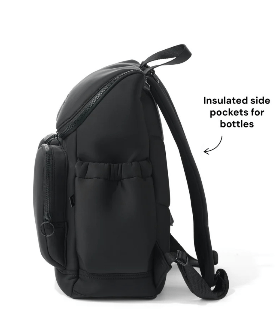 Signature Nappy Backpack - Black Neoprene OiOi Other Preggi Central Maternity Shop
