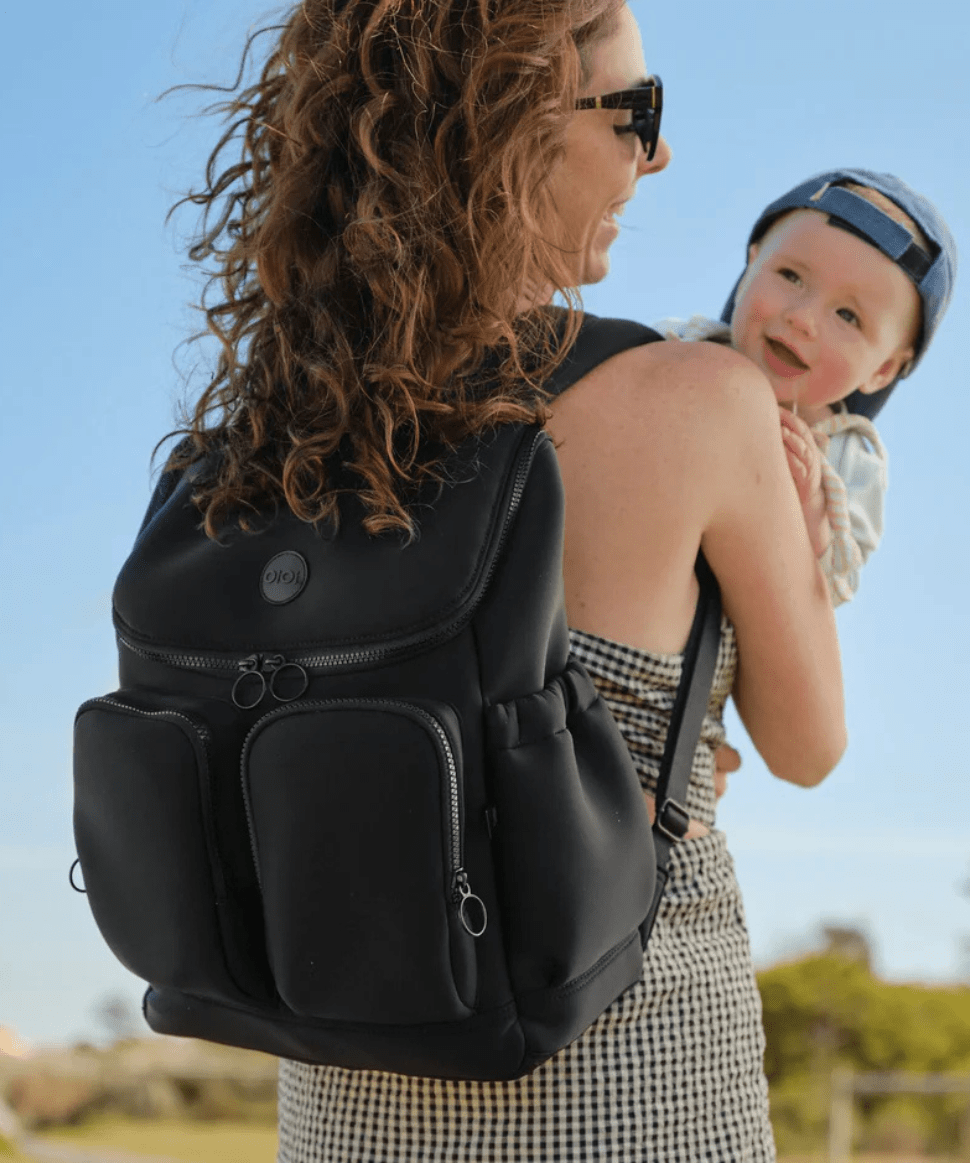 Signature Nappy Backpack - Black Neoprene OiOi Other Preggi Central Maternity Shop