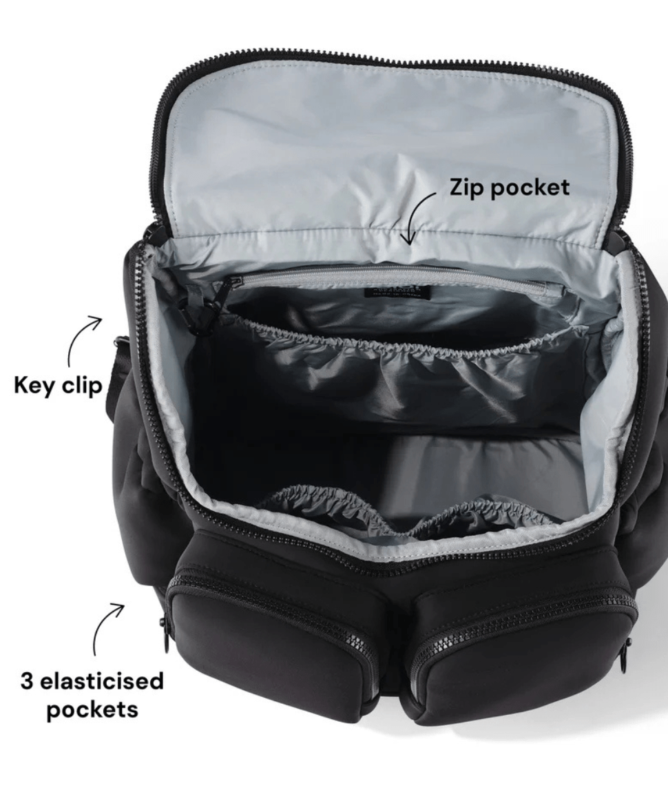 Signature Nappy Backpack - Black Neoprene OiOi Other Preggi Central Maternity Shop