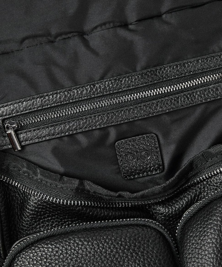 Signature Nappy Backpack - Jet Black Genuine Leather OiOi Other 9328046008172 Preggi Central Maternity Shop