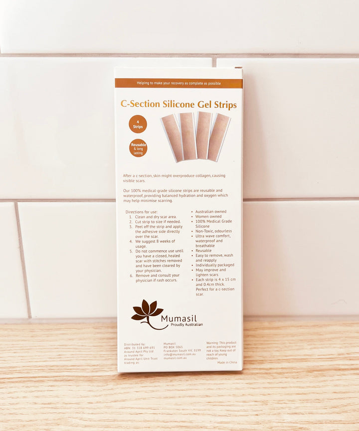C-Section Silicone Gel Strips Mumasil Recovery 0607609019152 Preggi Central Maternity Shop