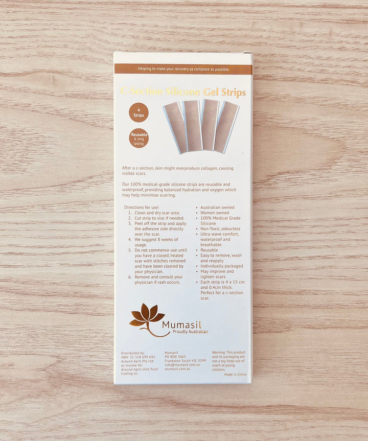 C-Section Silicone Gel Strips Mumasil Recovery 0607609019152 Preggi Central Maternity Shop