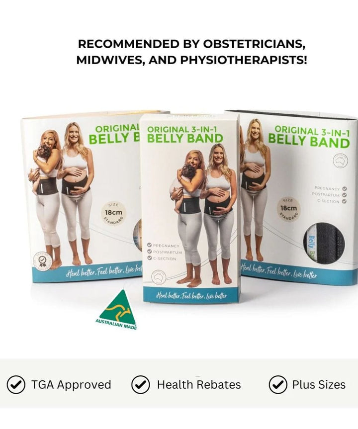3-in-1 Belly Band for Pregnancy, Postpartum &amp; C-section Belly Bands Support Preggi Central Maternity Shop