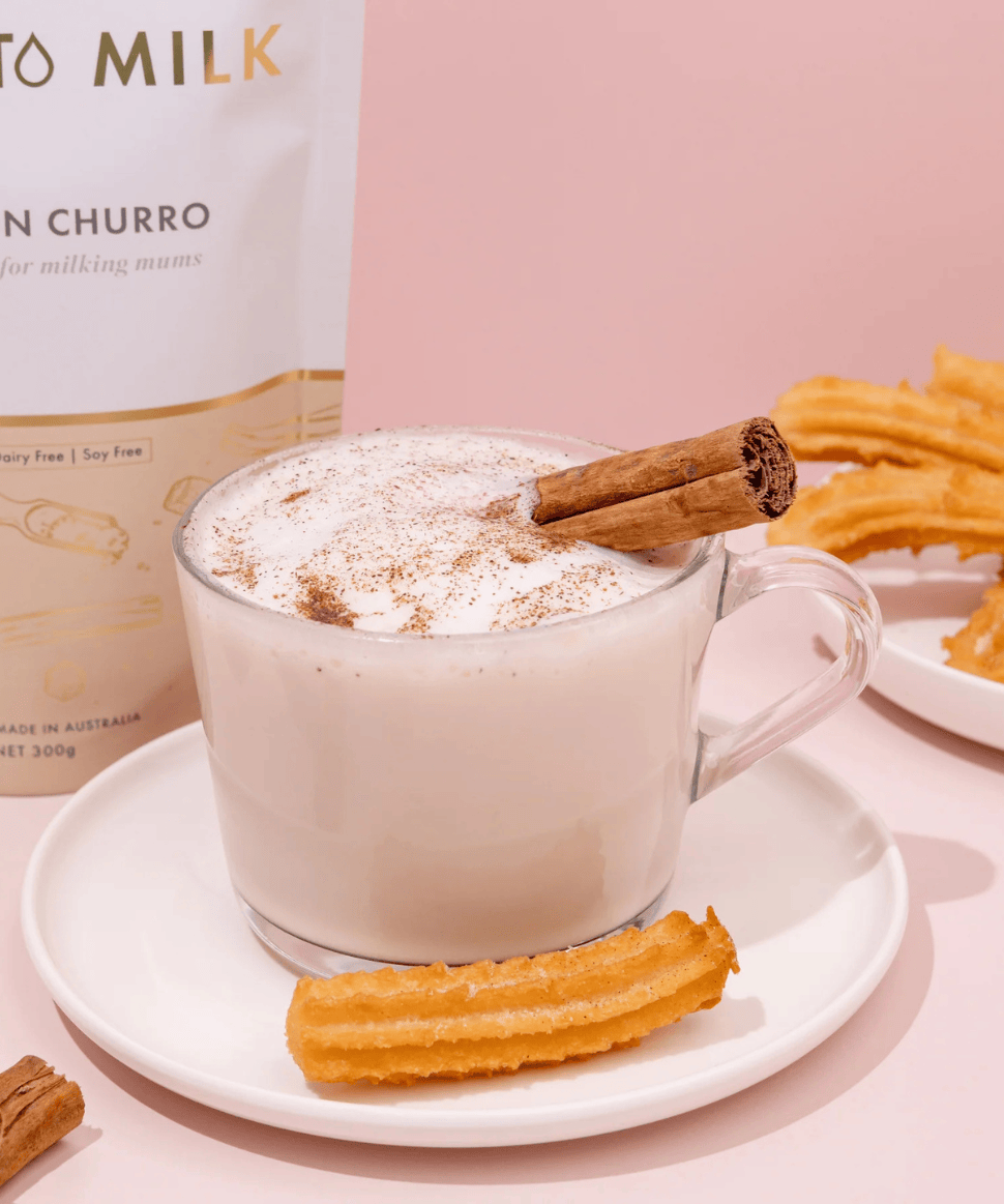 Cinnamon Churro Lactation Drink Made to Milk Tea and Bikkies Preggi Central Maternity Shop