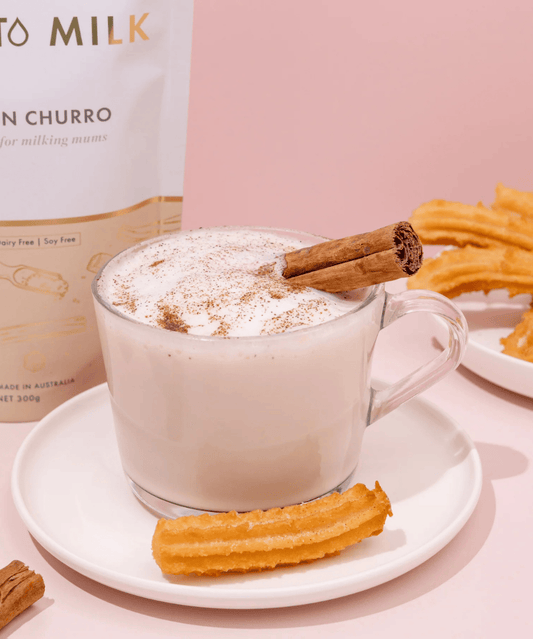 Cinnamon Churro Lactation Drink Made to Milk Tea and Bikkies Preggi Central Maternity Shop