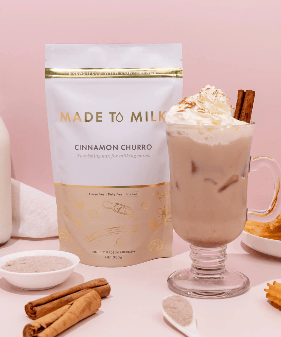 Cinnamon Churro Lactation Drink Made to Milk Tea and Bikkies Preggi Central Maternity Shop