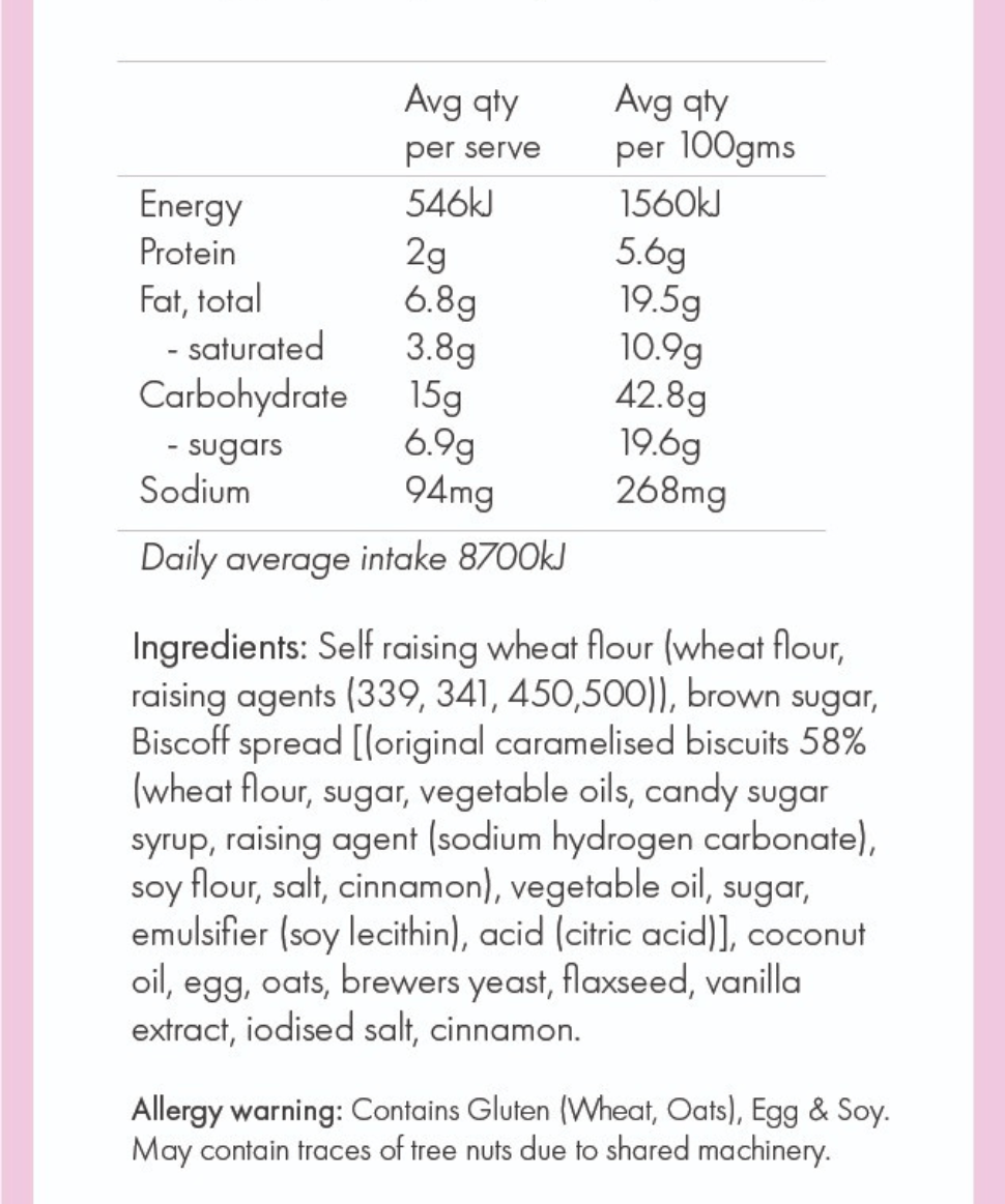 Milky Goodness Biscoff Lactation Cookies (LF) Milky Goodness Tea and Bikkies Preggi Central Maternity Shop
