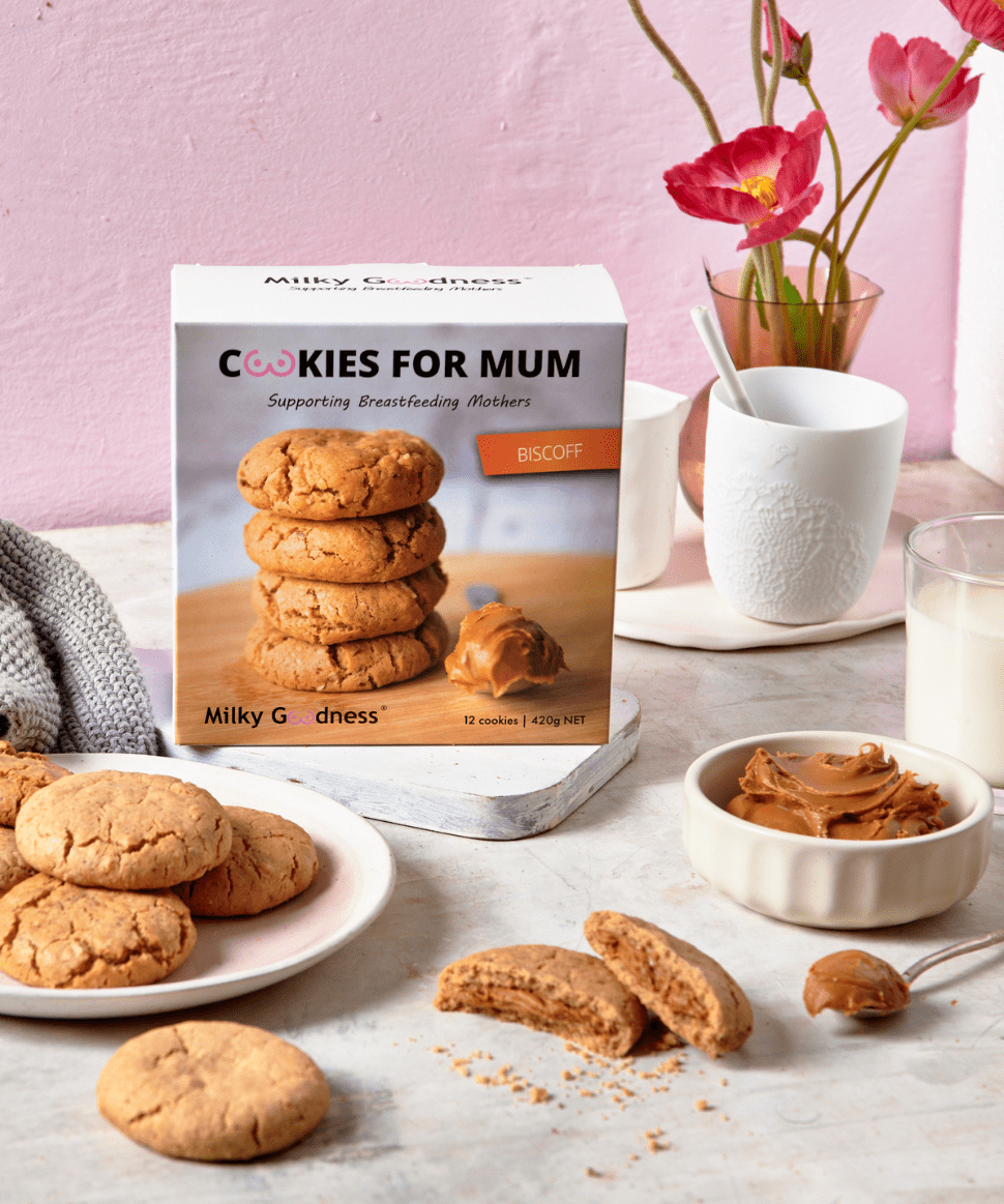 Milky Goodness Biscoff Lactation Cookies (LF) Milky Goodness Tea and Bikkies Preggi Central Maternity Shop