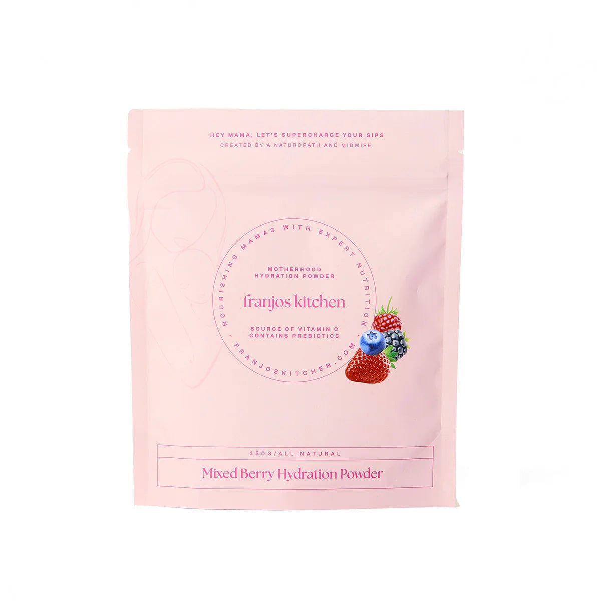 Motherhood Hydration Powder- Mixed Berry Franjos Kitchen Tea and Bikkies 9369999817466 Preggi Central Maternity Shop