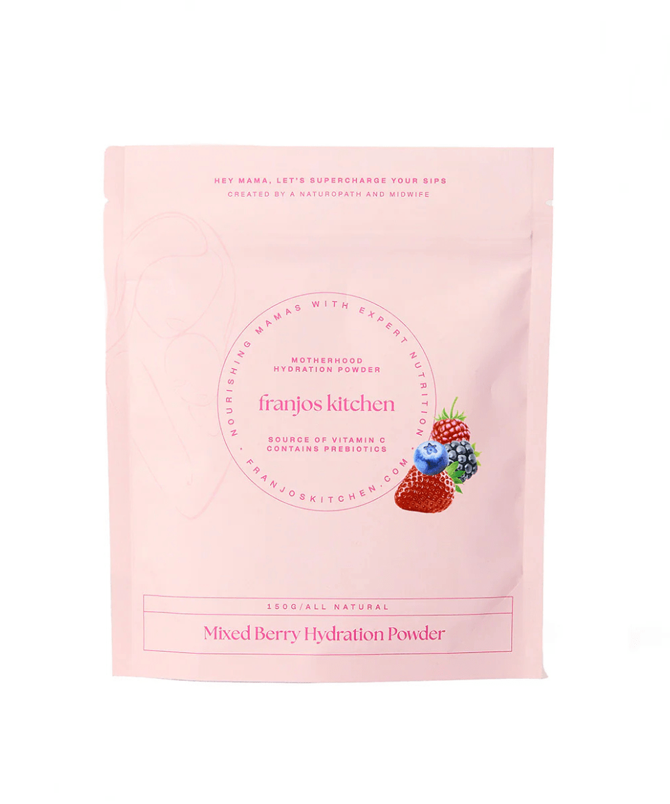 Motherhood Hydration Powder- Mixed Berry Franjos Kitchen Tea and Bikkies 9369999817466 Preggi Central Maternity Shop