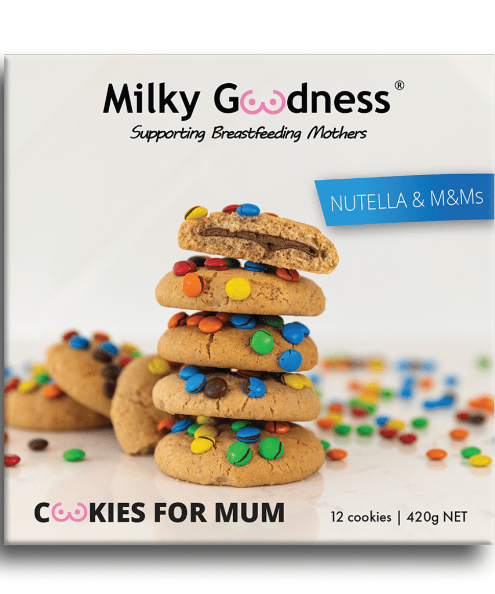 Nutella & M&M's Lactation Cookies Milky Goodness Tea and Bikkies Preggi Central Maternity Shop