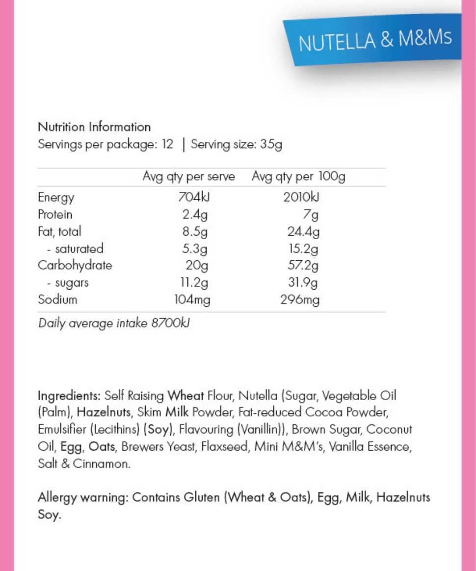 Nutella & M&M's Lactation Cookies Milky Goodness Tea and Bikkies Preggi Central Maternity Shop