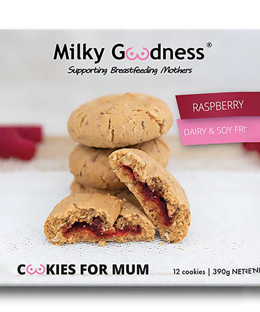 Raspberry Lactation Cookies (Dairy & Soy Free) Milky Goodness Tea and Bikkies Preggi Central Maternity Shop