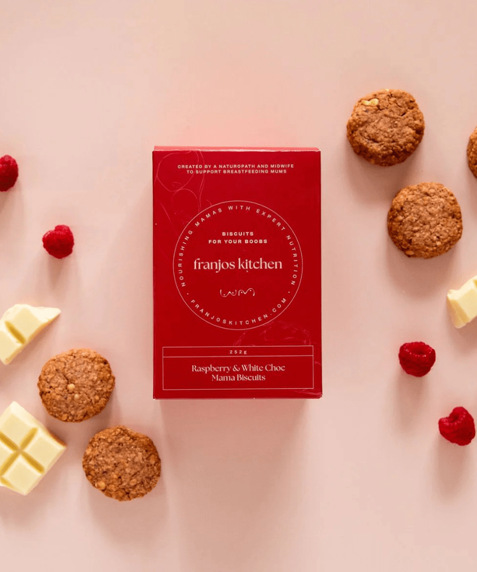 Raspberry & White Choc Mama Biscuits Franjos Kitchen Tea and Bikkies Preggi Central Maternity Shop
