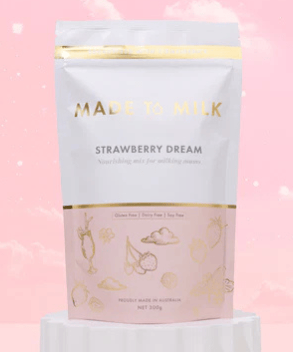 Strawberry Dream Lactation Drink Made to Milk Tea and Bikkies 9359408000398 Preggi Central Maternity Shop